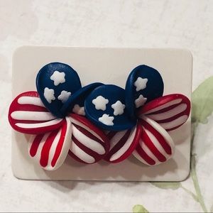 Patriotic Flower Pierced Earrings